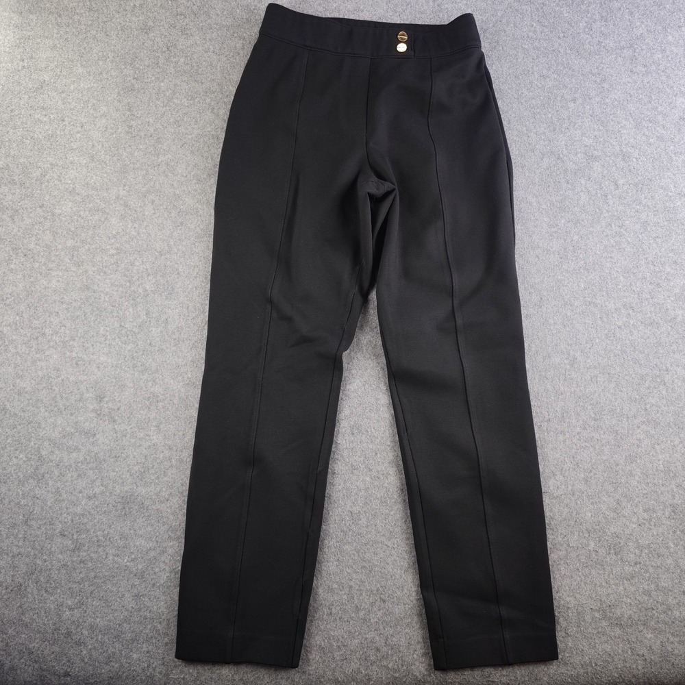 Spanx Pants Women's Small Black Solid Stretch 26x27 Buttons